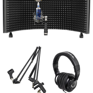 Blue Bottle Rocket Stage 1 Studio Condenser Microphone+Boom+Shield+Headphones