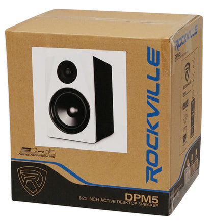 DPM5W White 2-Pack + RVSM5 White Stands Bundle