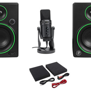 SAMSON G-Track Pro Studio USB Condenser Microphone Bundle with Interface & (2) Mackie Monitors