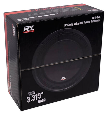MTX 3510-04S 10" Shallow Subwoofer + Portable Bluetooth Speaker