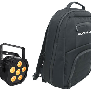 Chauvet DJ Ezlink Par Q6 BT Rechargeable RGBA Bluetooth Wash Up-Light + Backpack