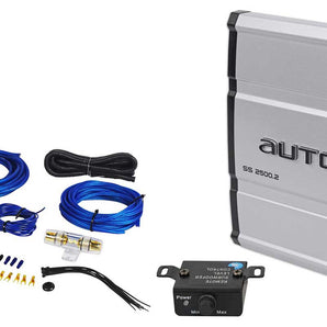 Autotek SS2500.2 Super Sport 2500w 2-Channel Car Amplifier Class A/B + Amp Kit