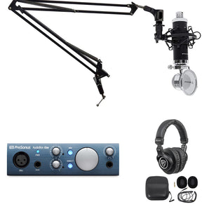 1-Person Podcast Podcasting Recording Kit Presonus Audiobox Ione Interface+Boom