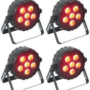 (4) Chauvet DJ SLIMPAR T6 BT RGB LED DMX Wash Par Up-Light w/Bluetooth