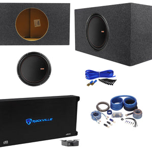 Memphis Audio MOJO 615D4 15" 4400w Competition Subwoofer+Vented Box+Amp+Wires