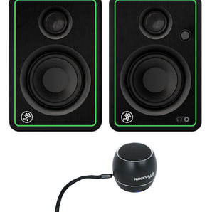 Pair Mackie CR3-X 3" 50 Watt Studio Monitors Speakers+Home Bluetooth Speaker
