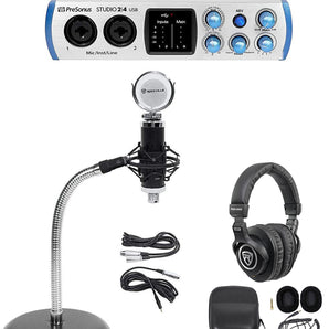 PRESONUS 1-Person Podcasting Podcast Recording Kit w/Mic+Headphones+Gooseneck