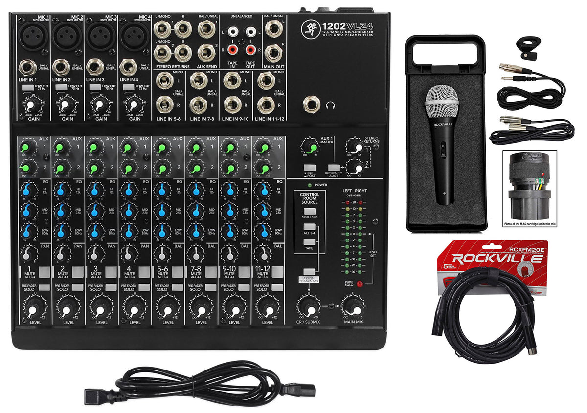 1202VLZ4 Mixer with Microphone and 20-Foot Cable