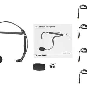 Samson QEX Fitness Headset Microphone Mic+4 Adapters+Case For Yoga/Spin/Pilates