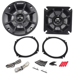 Pair Kicker 40PS44 4" 60W ATV/Motorcycle Speakers+Bluetooth Amplifier+Wire Kit