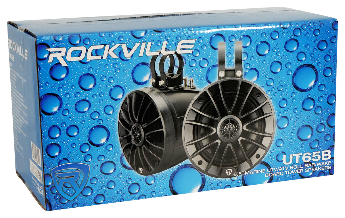 (4) UT65B 6.5" Tower Speakers + PS40 Bluetooth Amplifier For UTV/RZR