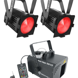 (2) Chauvet DJ EVE P-130 RGB D-Fi USB DMX Stage Light Wash Lights+Hazer Machine
