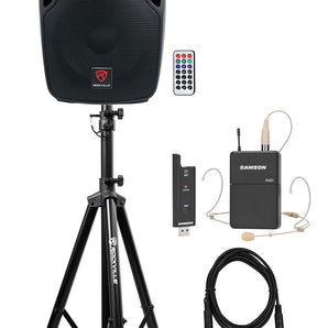 Rockville BPA 12 inch Church Speaker Sound System+Headset Mic For Sermons, Speeches