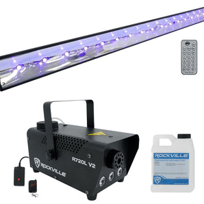 American DJ ECO BAR UV DMX 18x3w Ultraviolet LED Bar Black Light w/Remote+Fogger