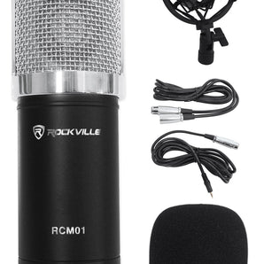 Rockville RCM01 Gaming Twitch Recording Microphone+Boom+Shockmount+Pop Filter