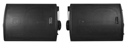 Rock Zone 8 Ch. Multi Room Home Receiver+8) Black 5.25" Wall Speakers