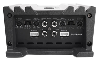 HCM-800.4D 800w 4-Channel Car Amplifier Class D Compact Amp + Wire Kit