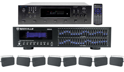 6-Zone Receiver with (4) Pairs of Black 6.5" Indoor/Outdoor Speakers, Commercial Package