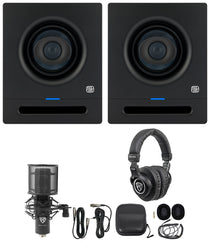 (2) Eris Pro 4 Studio Monitors + PRO-M50 Headphones + RCM PRO Microphone