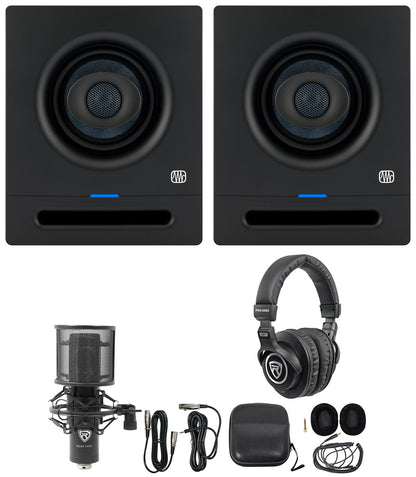 (2) Eris Pro 4 Studio Monitors + PRO-M50 Headphones + RCM PRO Microphone