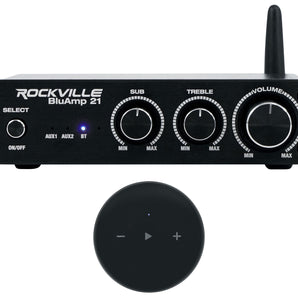 Rockville BLUAMP 21 BLACK 2.1 Channel Bluetooth Home Amp+Wifi Streaming Receiver