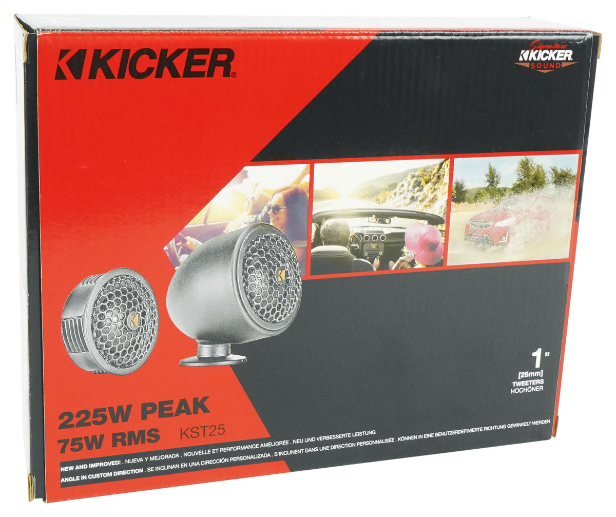 Kicker 51KST2504 1" Car Audio Tweeters w/Crossovers+Swivel Mount, 4ohm KST250