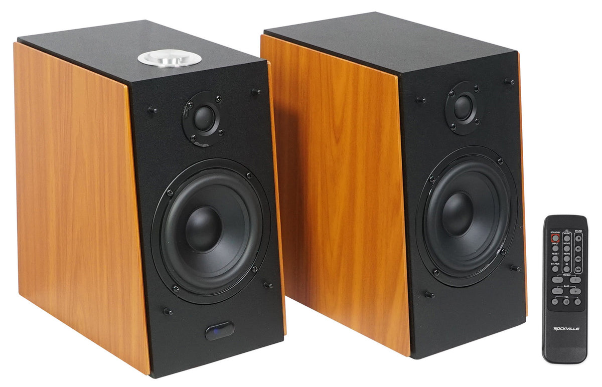 (2) HD5 5" Powered Bluetooth Bookshelf Speakers w/21" Stands
