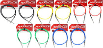 10 3' 1/4" TS to 1/4'' TS Guitar Cable (5 Colors x 2 of Each)
