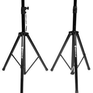 (2) American Audio APX12 GO BT Rechargeable Bluetooth DJ PA Speakers+Mics+Stands
