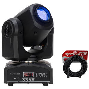 American DJ Eliminator Stinger Spot 30 White LED DMX 30W Moving Head Light+Cable