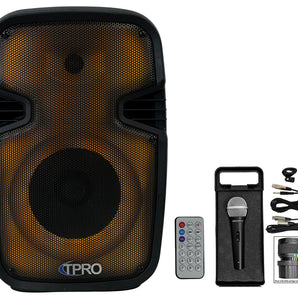 Technical Pro PLIT8 Portable 8" Bluetooth Party Speaker w/LED + Microphone