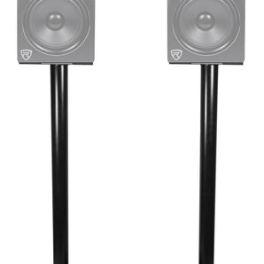 Pair Rockville RS37B 37" Steel Bookshelf Speaker / Studio Monitor Stands in Black