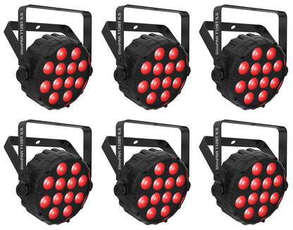 (6) SLIMPAR T12 BT ILS Wireless Par Wash Up-Lights