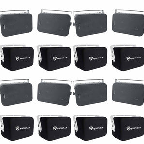 8 Rockville 6.5" Black 500w Outdoor Speakers+Waterproof Covers For Restaurant/Bar/Cafe