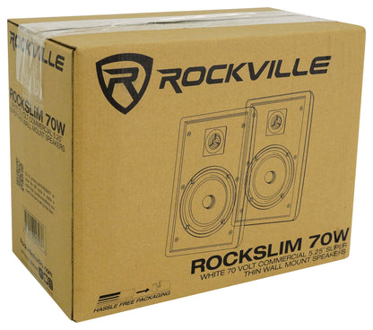 CSA 140Z Commercial 70V Amplifier + (2) White 5.25" Slim Wall Speakers