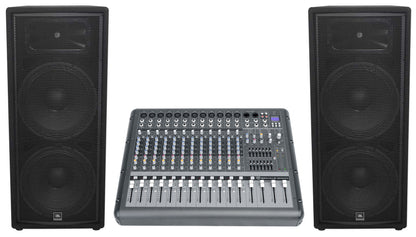 JRX225 Dual 15" PA Speakers with RPM1470 Powered Mixer