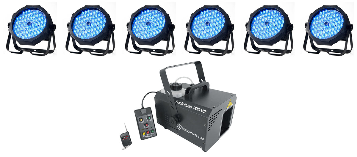 MEGA GO PAR 64E 6-Pack + ROCKHAZE 700 V2 6-Pack