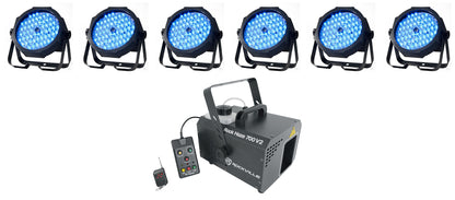 MEGA GO PAR 64E 6-Pack + ROCKHAZE 700 V2 6-Pack