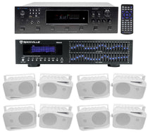 6-Zone Receiver with (4) Pairs of White 4" Indoor/Outdoor Speakers, Home Package