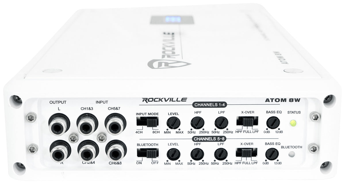 ATOM 8W 8-Channel Marine/Boat Bluetooth Amplifier+Kicker 4-Zone Control