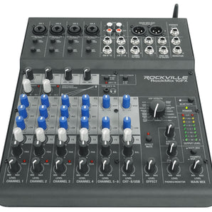 Rockville ROCKMIX 10FX 10 Chan Mixer USB Computer Recording Interface+Effects