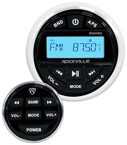 Dual 6.5" Marine Wakeboard LED Speakers+Receiver+Amplifier+Amp Kit
