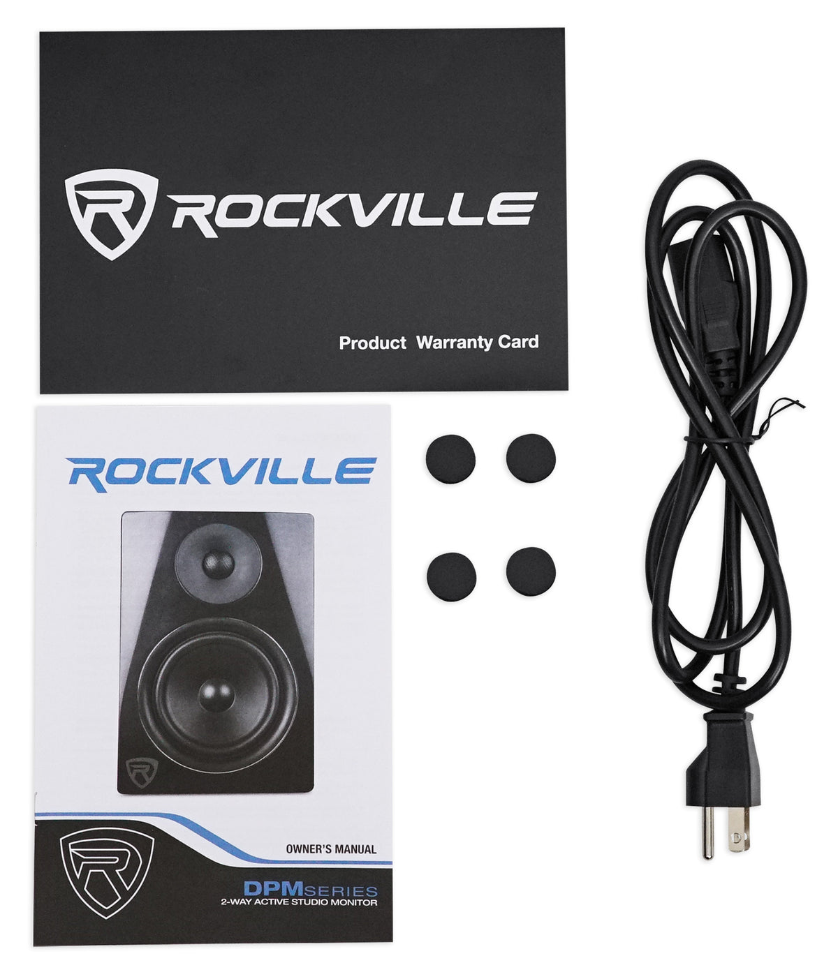 DPM5W White 2-Pack + RVSM5 White Stands Bundle