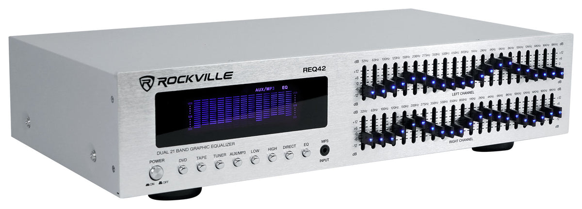 REQ42-S Silver 19" 2 x 21 Band Graphic Equalizer