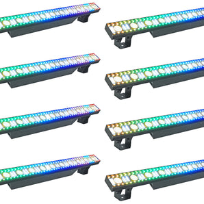 (8) Rockville Pixel Hybrid Bar Battery Linear Wash/Strobe/Blinder Light Strips