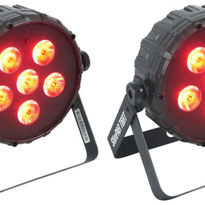 (2) Chauvet DJ SLIMPAR T6 BT RGB LED DMX Wash Par Up-Light w/Bluetooth
