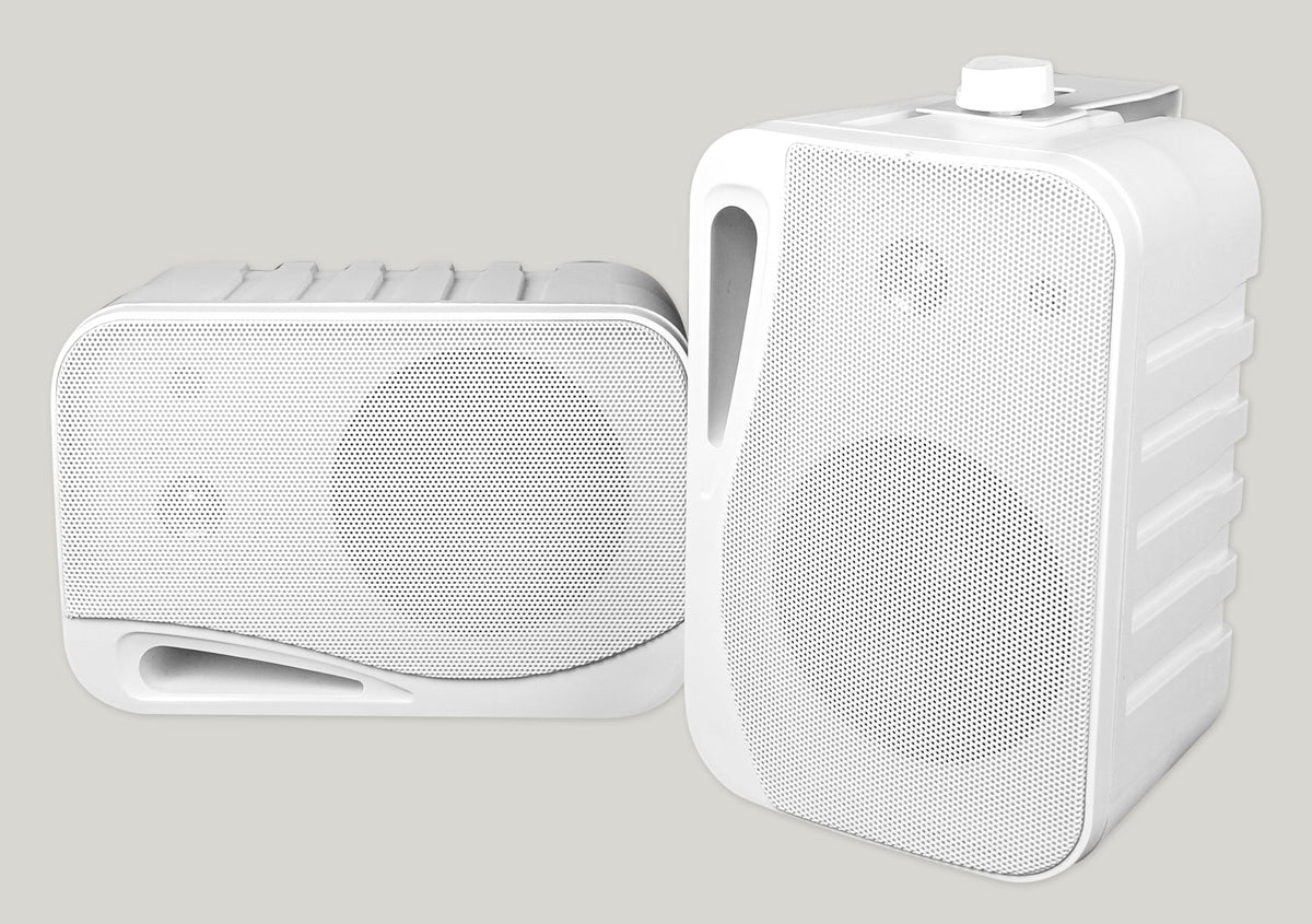 Rock Zone 8 Ch. Receiver+16) White 4" Wall Speakers For Restaurant/Bar