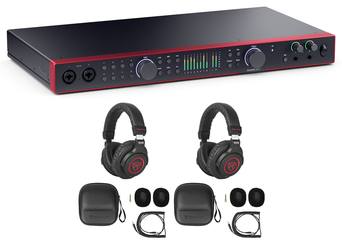SCARLETT 18I20 4G 4th Gen Audio Recording Interface + (2) Headphones