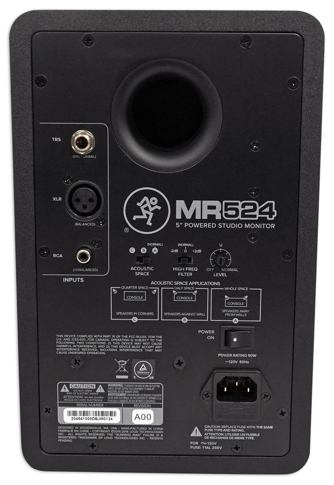 Mackie MR524 5” 50 Watt Powered Active Studio Monitor Class A/B Bi-Amped Speaker