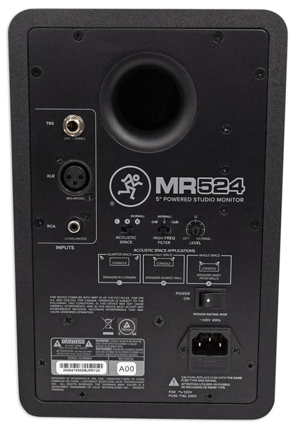 Mackie MR524 5” 50 Watt Powered Active Studio Monitor Class A/B Bi-Amped Speaker